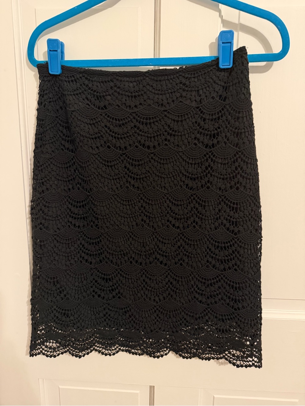 Elle Black Crochet Pencil Skirt